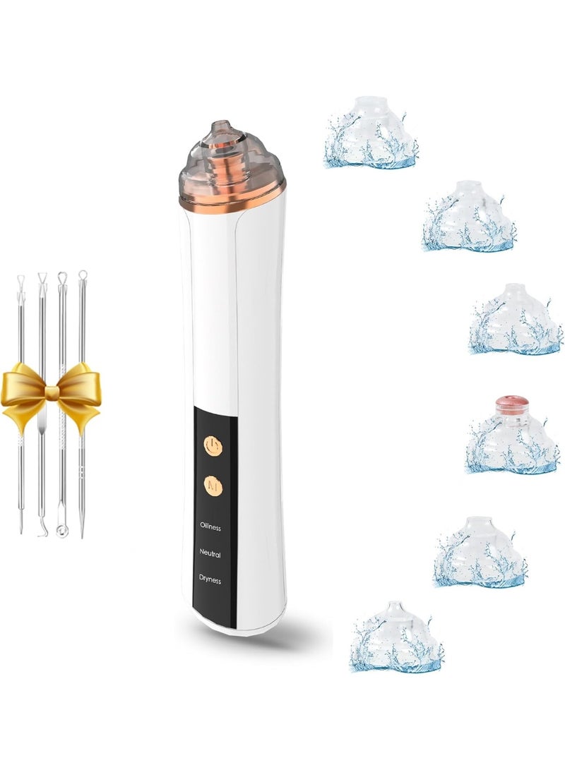 general Blackhead Remover Pore Vacuum,Facial Pore Cleaner-6 Suction Power,3 Adjustable Suction Levels,USB Rechargeable Blackhead Vacuum Kit Electric Acne Extractor Tool for Women & Men (White) - Image 1